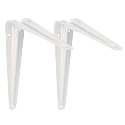 AMIG Plankdrager/planksteun van metaal - 2x - gelakt wit - H250 x B200 mm