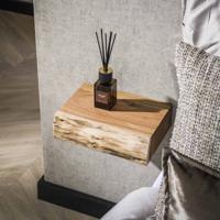 LifestyleFurn Hangend Nachtkastje 'Hind' XS, Met 1 lade, Acaciahout, Set van 2 stuks