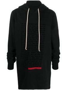 Rick Owens DRKSHDW sweat à capuche à slogan imprimé - Noir