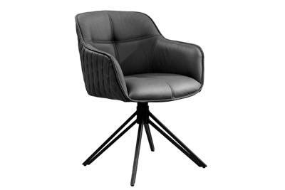 Draaistoel EUPHORIA draaibaar 180 graden met armleuningen leather zwart - 45859