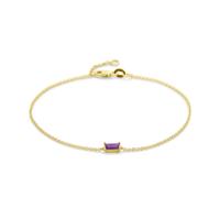 14k Geelgouden Armband met Amethist - 16,5-18 cm
