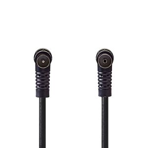 Nedis Coaxkabel | IEC (Coax) Male | IEC (Coax) Female | Vernikkeld | 120 dB | 75 Ohm | Viervoudig Afgeschermd | 3.00 m | Rond | PVC | Zwart | Label -