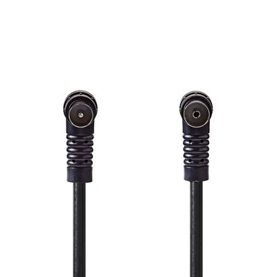 Nedis Coaxkabel | IEC (Coax) Male | IEC (Coax) Female | Vernikkeld | 120 dB | 75 Ohm | Viervoudig Afgeschermd | 3.00 m | Rond | PVC | Zwart | Label -