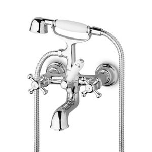 Zucchetti Delfi tweegreepsmengkraan voor bad/douche met slang en handdouche chroom Z46230.8008