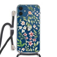 Botanical sweet flower heaven: iPhone 12 Transparant Hoesje met koord
