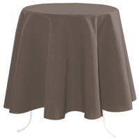 Stof Textiles Tafelkleed rond - D180 cm - donker taupe - Eettafel tafellakens - polyester
