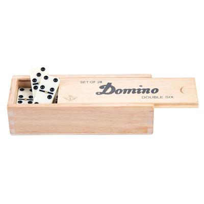 Dominospel - dubbel/double six - hout/ kunststof - 28x stenen - dominostenen - spelletjes Dominospel - dubbel/double six - hout/ kunststof - 28x stenen - dominostenen - spelletjes