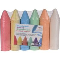 Stoepkrijt XL mega formaat - kleurenmix - 6x stuks - 19 cm - creatief buitenspeelgoed Stoepkrijt XL mega formaat - kleurenmix - 6x stuks - 19 cm - creatief buitenspeelgoed