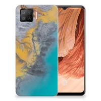 OPPO A73 4G | TPU | Siliconen hoesje | Marble Blue Gold