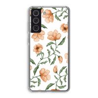 Peachy flowers: Samsung Galaxy S21 FE Transparant Hoesje