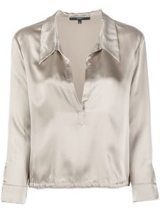 Gucci Pre-Owned blouse en soie à revers crantés (années 2000) - Gris