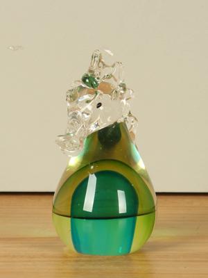 Glazen zeepaardje, 15cm hoog.