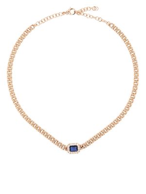 ROSEKEY collier en or rose 18ct serti de saphirs et de diamants