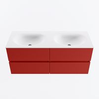 MONDIAZ VICA 120cm badmeubel onderkast Fire 4 lades. Wastafel MOON dubbel 2 kraangaten, kleur Talc.