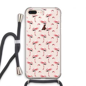 Flamingoprint groen: iPhone 7 PLUS Transparant Hoesje met koord