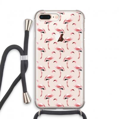 Flamingoprint groen: iPhone 7 PLUS Transparant Hoesje met koord