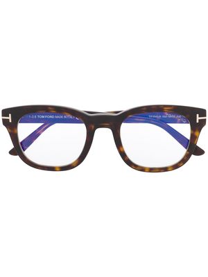 TOM FORD Eyewear lunettes de vue à monture rectangulaire - Marron