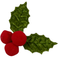 Decoratiesticker | Hulstblad met besjes | PE | rood/groen | 150 stuks