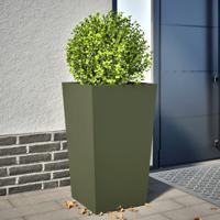 VidaXL Plantenbak 45x45x75 cm staal olijfgroen