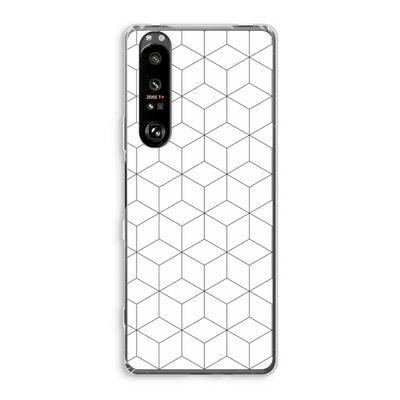 Zwart-witte kubussen: Sony Xperia 1 III Transparant Hoesje