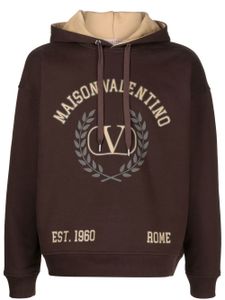 Valentino Garavani hoodie en coton à logo imprimé - Marron