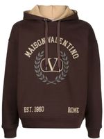 Valentino Garavani hoodie en coton à logo imprimé - Marron