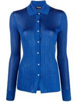 TOM FORD cardigan en cachemire à col polo - Bleu TOM FORD cardigan en cachemire à col polo - Bleu