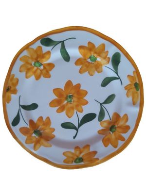 Les-Ottomans assiette en porcelaine peinte à la main (27 cm) - Blanc