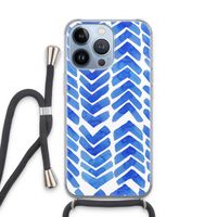 Blauwe pijlen: iPhone 13 Pro Transparant Hoesje met koord