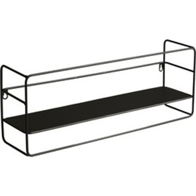 LIFA LIVING Industrieel Wandrek, Zwarte Wandplank, Metalen Kruidenrek, Rechthoekige Opbergrek met 1 Plank, 56 x 14 x 21 cm