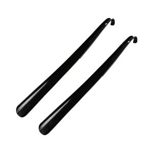 Benson Care Schoenlepel - 2x - extra lang - kunststof - ergonomisch - zwart - 60 cm