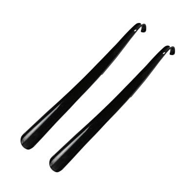 Benson Care Schoenlepel - 2x - extra lang - kunststof - ergonomisch - zwart - 60 cm