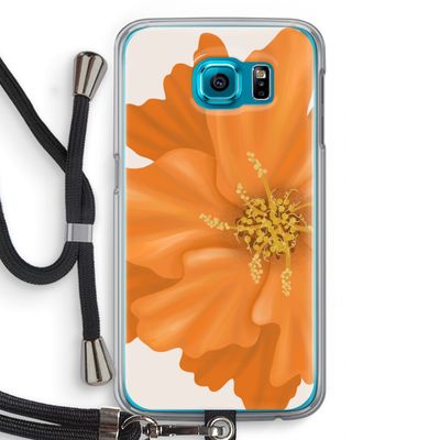 Orange Ellila flower: Samsung Galaxy S6 Transparant Hoesje met koord