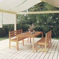 3-delige Tuinset massief teakhout