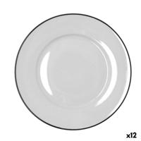 Eetbord Bidasoa Glacial Filo Wit Keramisch Ø 27 cm (12 Stuks)