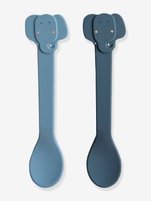 Set van 2 lepels 1e leeftijdsgroep TRIXIE dieren, gemaakt van siliconen blauw