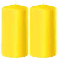 Enlightening Candles Cilinder/stompkaars - 2x - geel - D6 x H10 cm - 36 branduur