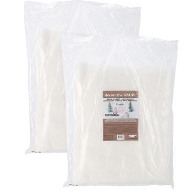 Sneeuwdeken - 2x - 100 x 200 cm - wit - biologisch afbreekbaar - sneeuwtapijt - sneeuwversiering