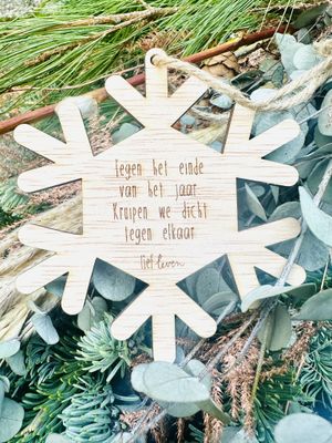 Houten kerstbal • Vlok