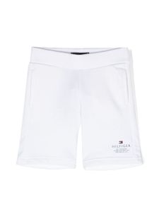 Tommy Hilfiger Junior short en coton mélangé à logo imprimé - Blanc