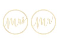 Houten Hangdecoratie "Mr" & "Mrs" - thumbnail
