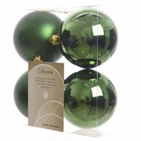 Kerstboom decoratie kerstballen mix groen 8 stuks