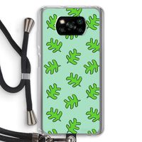 Groene blaadjes: Xiaomi Poco X3 Pro Transparant Hoesje met koord