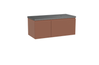 Balmani Sfera zwevend badmeubel 120 x 55 cm cotto met Rock asymmetrisch rechtse wastafel in zwart graniet