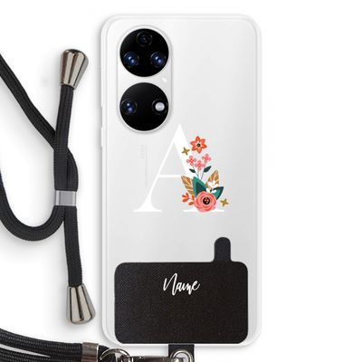 Pink Bouquet: Huawei P50 Transparant Hoesje met koord