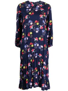 Comme Des Garçons Girl robe mi-longue à fleurs - Bleu