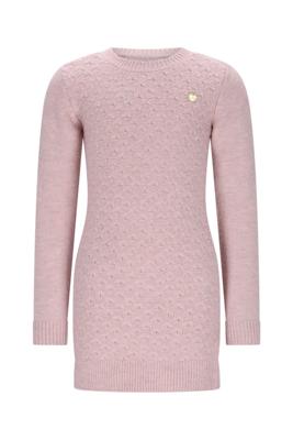 Le Chic winter jurk meisjes - roze - Saknita - gebreid