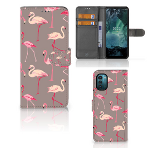 Nokia G11 | G21 Telefoonhoesje met Pasjes Flamingo