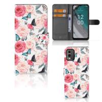 Nokia C32 Hoesje Butterfly Roses | Portemonnee hoesje