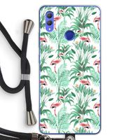 Flamingo bladeren: Honor Note 10 Transparant Hoesje met koord